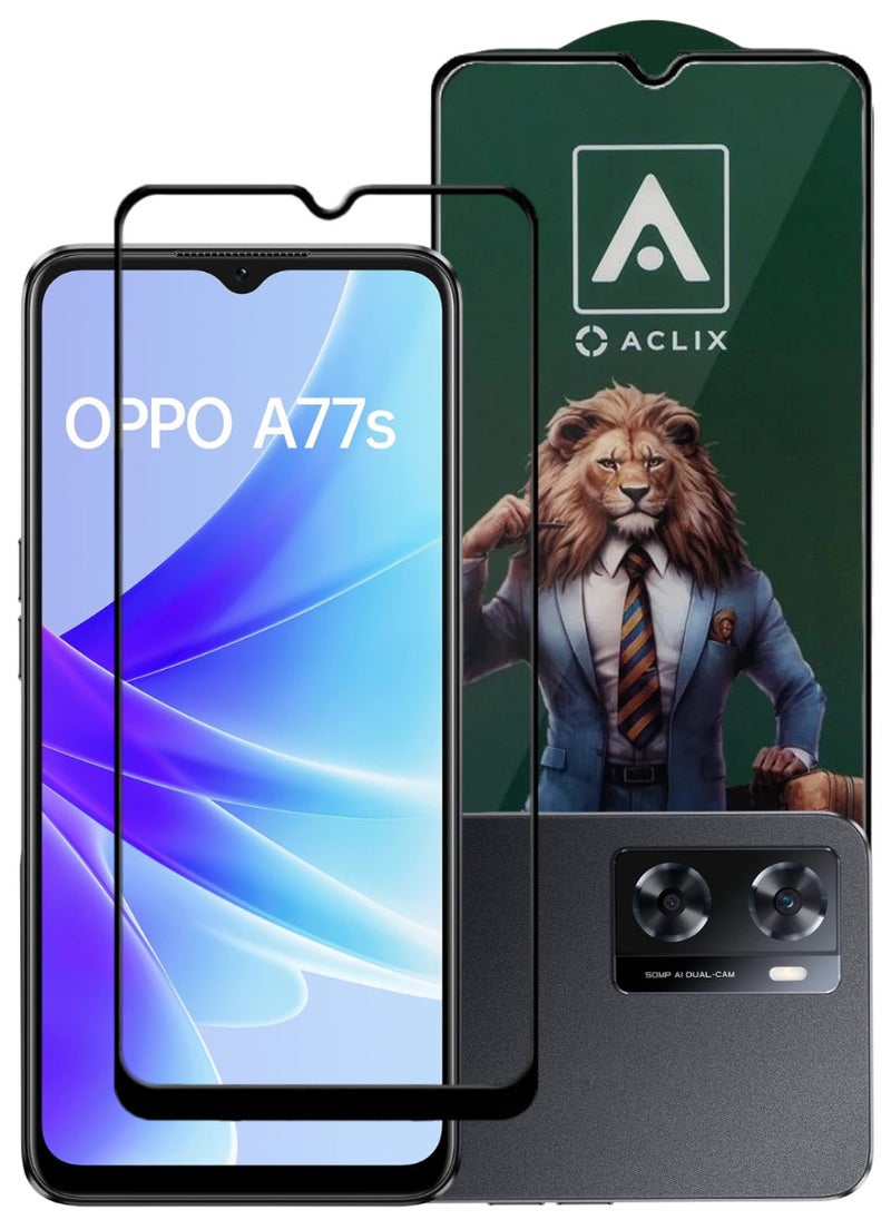 ACLIX Antistatic ESD Dustproof Premium Quality High Definition Tempered Glass Screen Protector Designed For Oppo A77s - Image 1