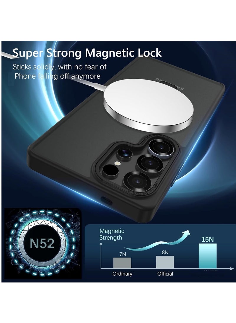 YoYoTech Magnetic KickStand for Samsung Galaxy S25 Ultra case [16FT Drop Protection] [Compatible with MagSafe] Slim Matte Finish S25 Ultra Cover 6.9' 2025-Black  - Image 3