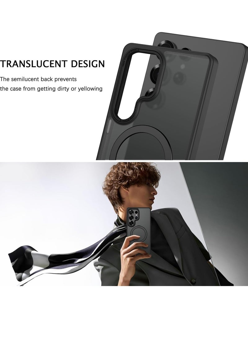YoYoTech Magnetic KickStand for Samsung Galaxy S25 Ultra case [16FT Drop Protection] [Compatible with MagSafe] Slim Matte Finish S25 Ultra Cover 6.9' 2025-Black  - Image 5