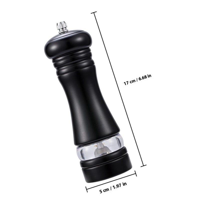 Manual 6 Inch Refillable Pepper Grinder Mill Black Kitchen Cooking Spice Container - Image 3