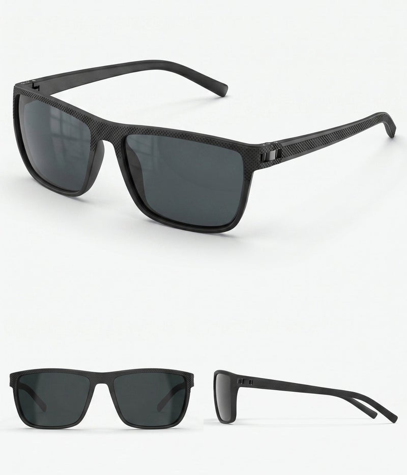Polarized Sport Sunglasses Unisex, Carbon Texture Frame, UV400 Driving, Grey - Image 3