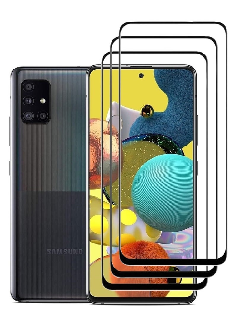 AINA 3 Pieces Tempered Glass Screen Protector 5D Designed For Samsung Galaxy A51 5G Full Glue Edge to Edge Full Screen Coverage And Bubble Free - Image 1