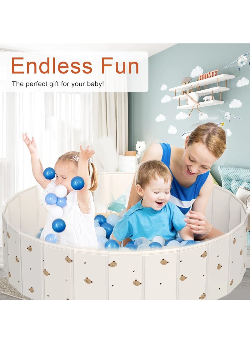 VUCATIN Ball Pits for Toddlers, Foldable Kiddie Pool Dog Ball Pits Collapsible Baby Pool Dog Swimming Pool Portable Sandbox Kid Pool Indoor and Outdoor Game Without Balls (Bear 120*30cm Swimming Pool)  - Image 4