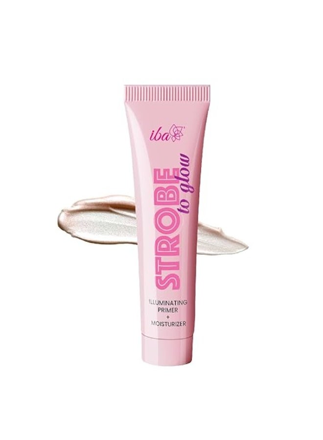 Iba Strobe to Glow Illuminating Primer + Moisturizer, 25gm | Skin Radiance Cream + Highlighter for Face | For Dewy Instant Glow | Boosts Hydration | Enriched Vitamin C | For All Skin Types | Halal Certified & Vegan Makeup - Image 1
