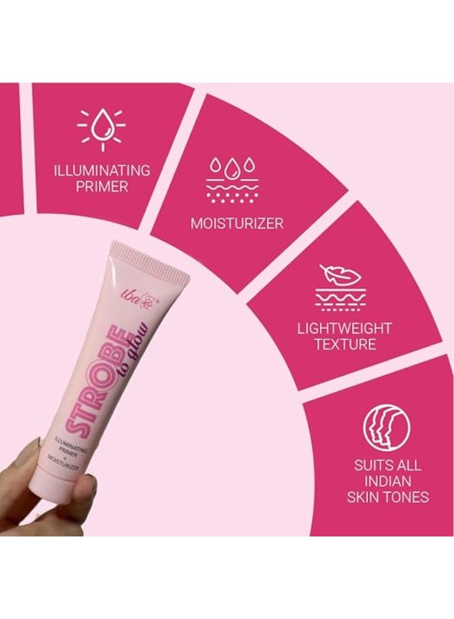 Iba Strobe to Glow Illuminating Primer + Moisturizer, 25gm | Skin Radiance Cream + Highlighter for Face | For Dewy Instant Glow | Boosts Hydration | Enriched Vitamin C | For All Skin Types | Halal Certified & Vegan Makeup - Image 5