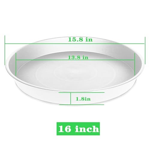 Bleuhome 4 Pack of 16 inch Plant Saucer White, Bird Bath Bowls, Heavy Duty Plastic Plant Saucer Round White - Image 3