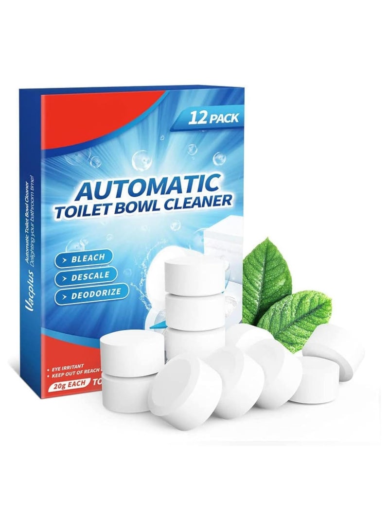 Toilet Bowl Cleaner Tablets, Automatic Toilet Bowl Cleaners with Bleach, Durable Toilet Tank Cleaners with Sustained-Release Technology, Household Toilet Cleaners with Easy Operation - 12 PACK - Image 1