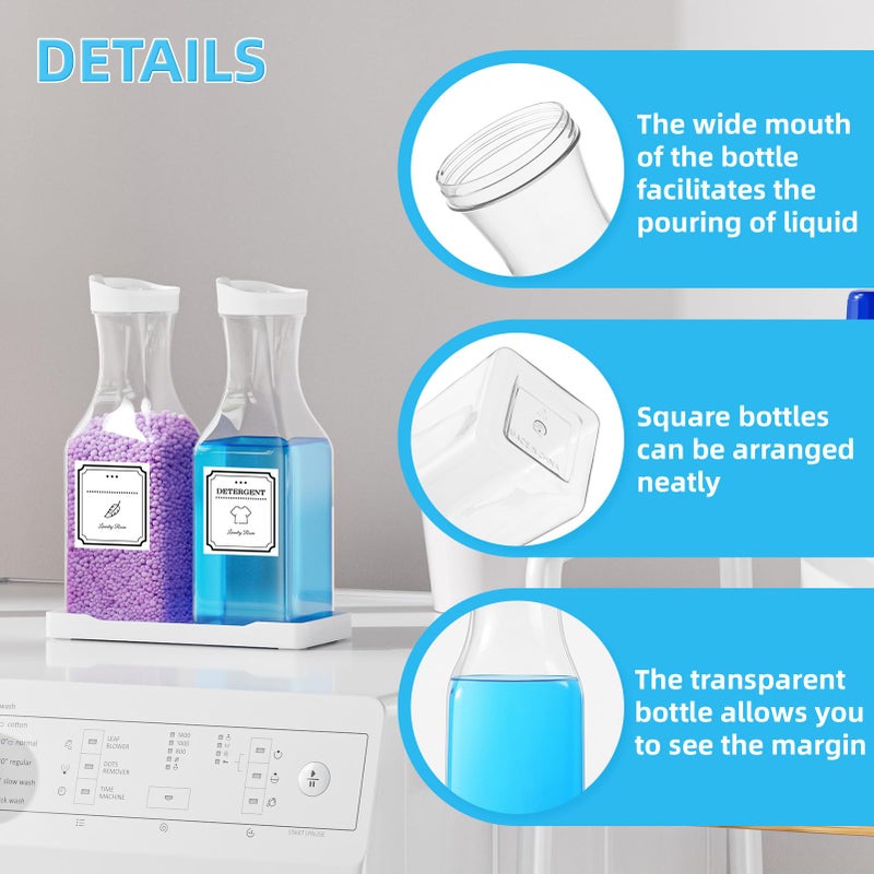 SUBEKYU Laundry Detergent Dispenser,Laundry Soap Dispenser,Laundry Detergent Container,35OZ Fabric Softener Dispenser with Tray,Liquid Laundry Detergent Dispenser, Laundry Room Organization,Extra 4 Labels - Image 3