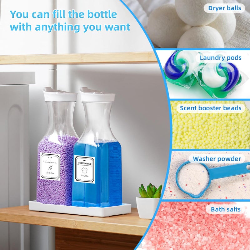 SUBEKYU Laundry Detergent Dispenser,Laundry Soap Dispenser,Laundry Detergent Container,35OZ Fabric Softener Dispenser with Tray,Liquid Laundry Detergent Dispenser, Laundry Room Organization,Extra 4 Labels - Image 4