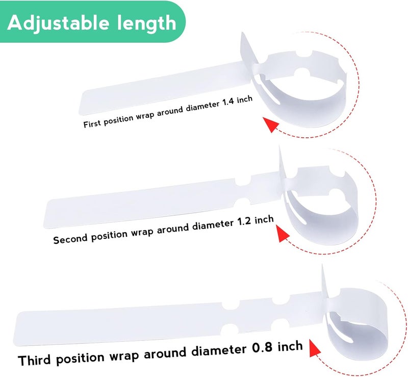 KINGLAKE 200 Pcs White Plastic Plant Tree Tags Nursery Garden Lables 2x20cm Wrap Around Hanging Tags Nursery Garden Stakes Large Writing Surface - Image 3