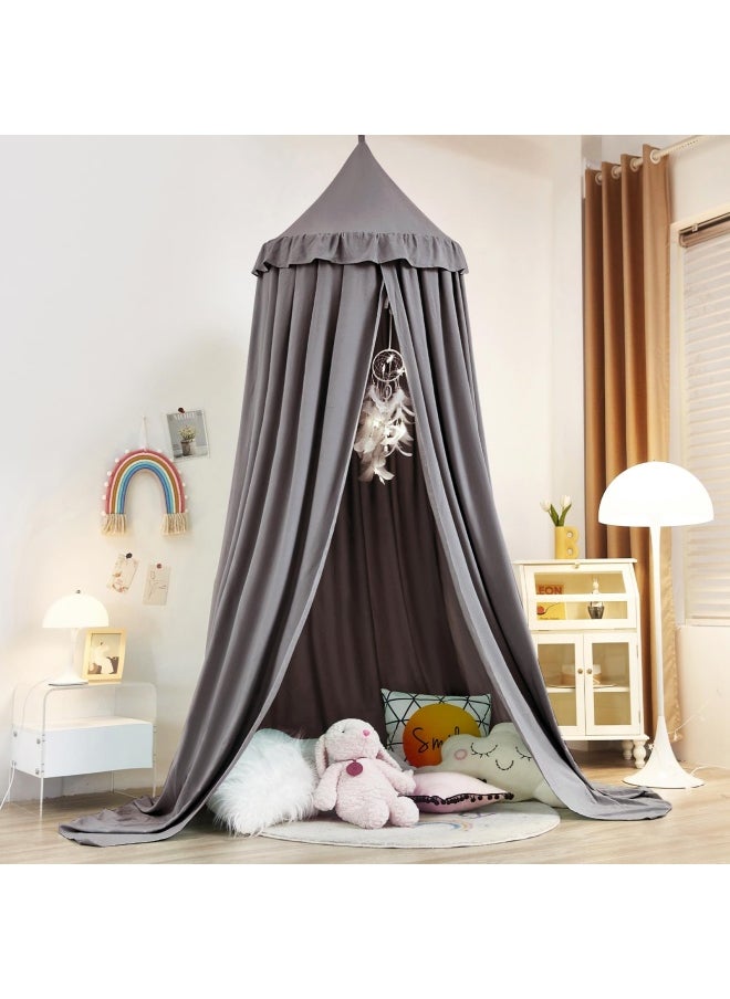 Generic - Decor Canopy For Kids Bed Soft Smooth Playing Tent Canopy Girls Room Decoration Princess Castle Dreamy Mosquito Net Bedding Children Reading Nook Canopies In Home Gray - Image 1