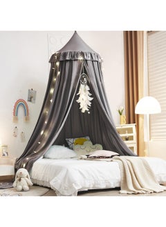 Decor Canopy For Kids Bed Soft Smooth Playing Tent Canopy Girls Room Decoration Princess Castle Dreamy Mosquito Net Bedding Children Reading Nook Canopies In Home Gray