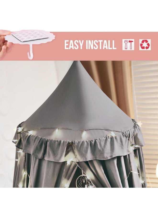 Generic - Decor Canopy For Kids Bed Soft Smooth Playing Tent Canopy Girls Room Decoration Princess Castle Dreamy Mosquito Net Bedding Children Reading Nook Canopies In Home Gray - Image 1