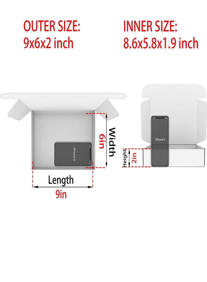 Lmuze Small White Shipping Boxes for Small Business Pack of 25-9x6x2 inches Cardboard Corrugated Mailer Boxes for Shipping Packaging Craft Gifts Giving Products - Image 2