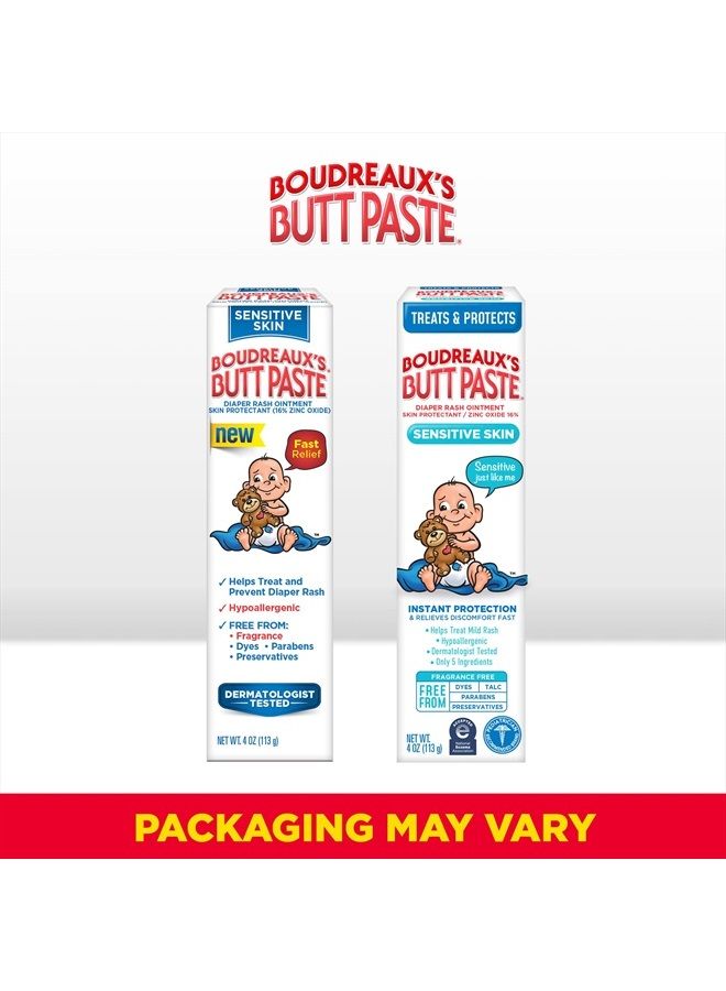 Boudreaux's Butt Paste for Sensitive Skin Diaper Rash Cream, Ointment for Baby, 4 oz Tube, 2 Pack  - Image 2