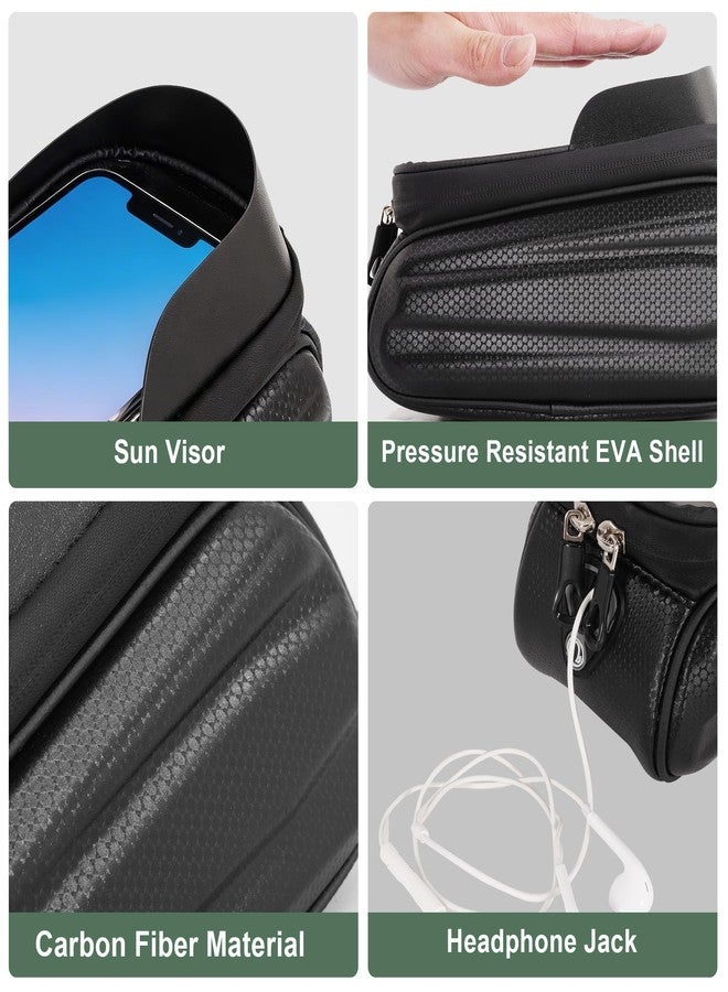 RUTU Waterproof Bike Phone Frame Bag, Bike Accessories with Sun-Visor and TPU Touch-screen, Double Zipper Large Capacity Bicycle Riding Bag for Phones up to 6.7” - Image 5