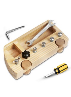 kizh Montessori Screwdriver Board Set Toddler Real Tools Wooden Montessori Toys With Bolt Toddler Fine Motor Skill Construction Building Stem Sensory Toy Preschool Classroom Learning For 3 4 5 Year Olds  - Image 1