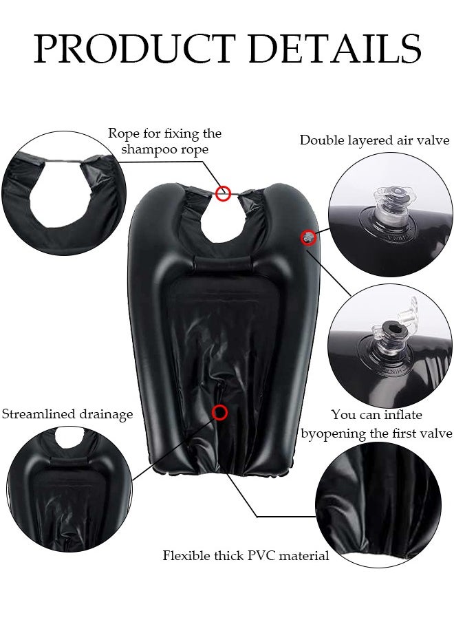 DUNISO Inflatable Hair Washing Tray for Sink at Home, Portable Shampoo Basin, Inflatable Shampoo Bowl Bed Washing Basin for Elderly, Disabled, Injured, Pregnant etc  - Image 2