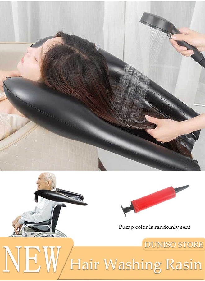 DUNISO Inflatable Hair Washing Tray for Sink at Home, Portable Shampoo Basin, Inflatable Shampoo Bowl Bed Washing Basin for Elderly, Disabled, Injured, Pregnant etc  - Image 1
