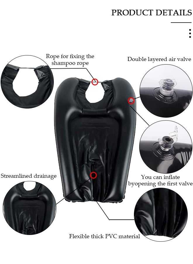 DUNISO Inflatable Hair Washing Tray for Sink at Home, Portable Shampoo Basin, Inflatable Shampoo Bowl Bed Washing Basin for Elderly, Disabled, Injured, Pregnant etc - Image 3