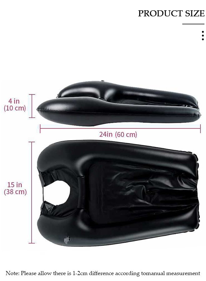DUNISO Inflatable Hair Washing Tray for Sink at Home, Portable Shampoo Basin, Inflatable Shampoo Bowl Bed Washing Basin for Elderly, Disabled, Injured, Pregnant etc - Image 2