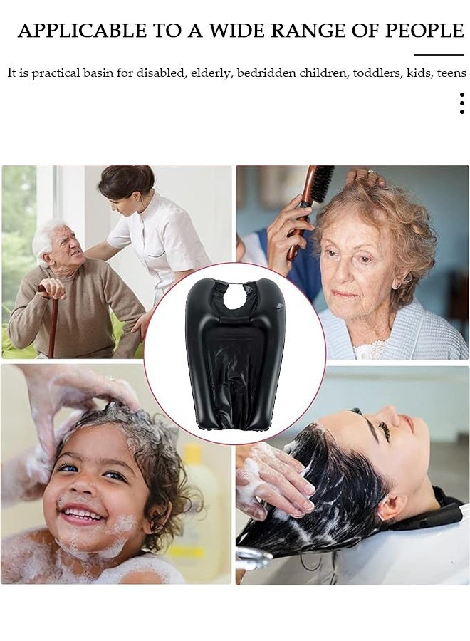DUNISO Inflatable Hair Washing Tray for Sink at Home, Portable Shampoo Basin, Inflatable Shampoo Bowl Bed Washing Basin for Elderly, Disabled, Injured, Pregnant etc - Image 4