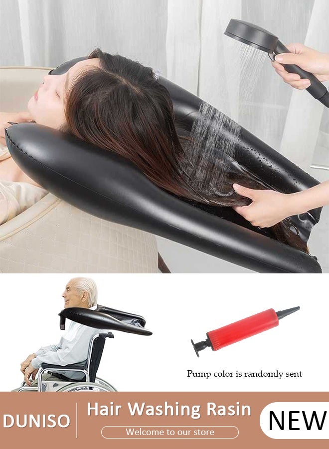 DUNISO Inflatable Hair Washing Tray for Sink at Home, Portable Shampoo Basin, Inflatable Shampoo Bowl Bed Washing Basin for Elderly, Disabled, Injured, Pregnant etc - Image 1