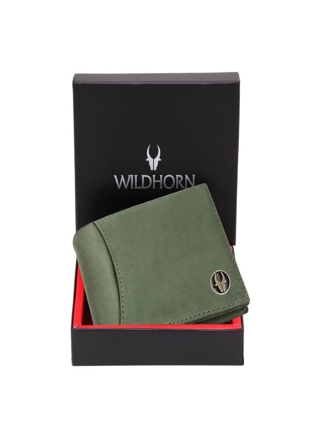 WildHorn Rfid Protected Leather Wallet For Men, Green Hunter - Image 1