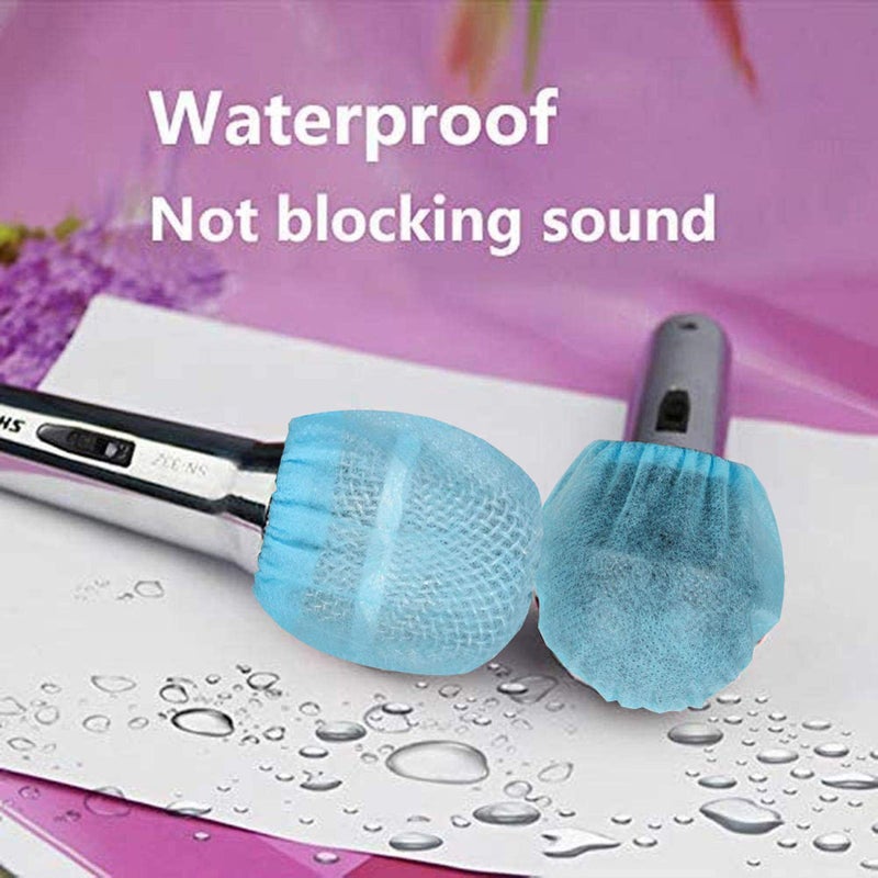 TENGYES 400 PCS (200 Pack) TENGYES Microphone Hygiene Covers Disposable Non-woven Handheld Mic Mike Cover Windscreen Protective Cap for KTV Karaoke Recording Room Stage Performance  - Image 5