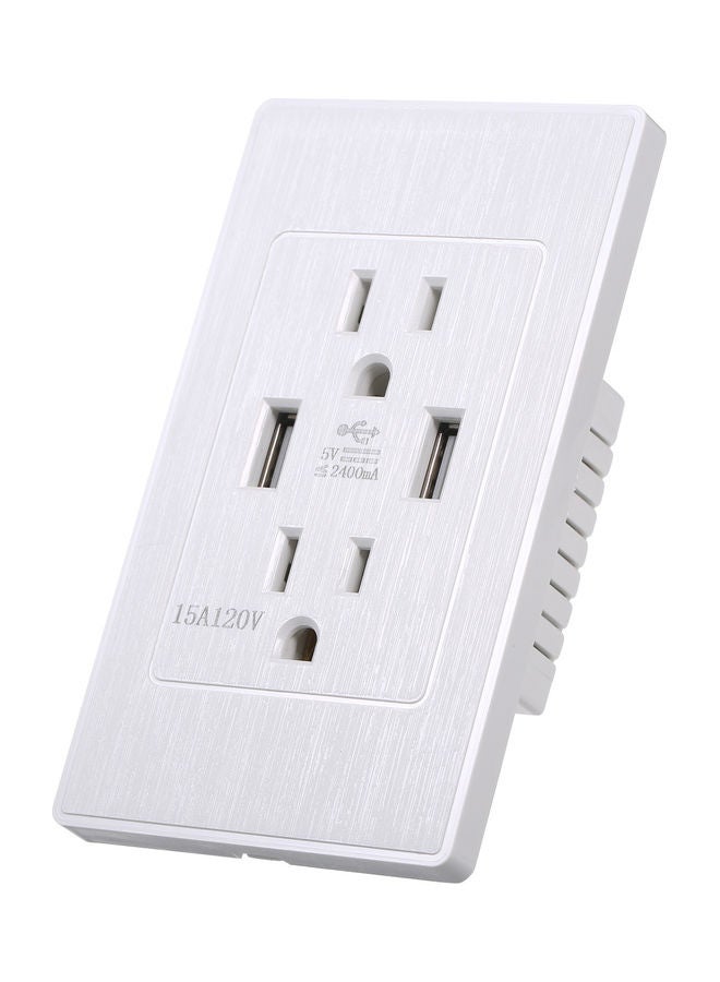 NIBEMINENT 15A USB Wall Socket with Screws White  - Image 5