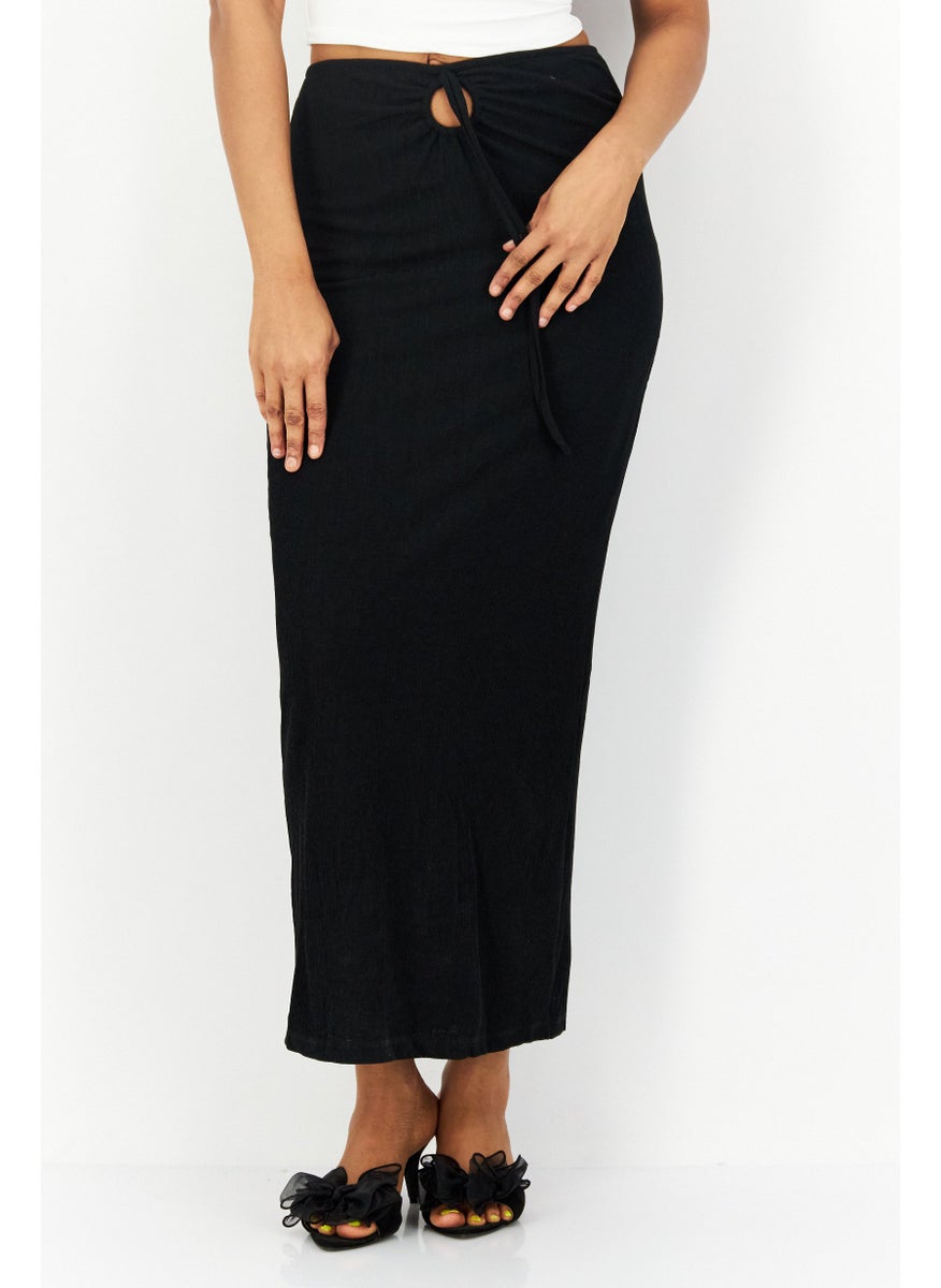 Womens Tie-Front Maxi Skirt, Black - pzsku/ZFABF9DBA001D75C507E5Z/45/_/1726066785/1cc78fb4-ac4a-4ab0-b068-901d47588b82