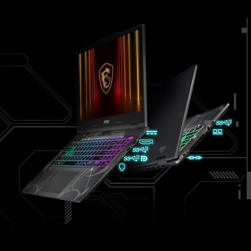 MSI Cyborg 15 (2025) Gaming Laptop Intel Core i7-13620H,15.6 Inch FHD 144Hz, 8GB Nvidia RTX 5060, 64GB RAM, 1TB SSD Windows 11 Home, RGB English Keyboard, Translucent Black english Translucent Black - Image 2