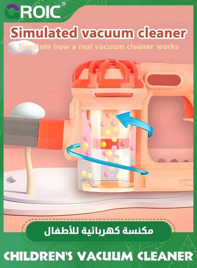 GROIC 3-in-1 Kids Vacuum That Really Works,Electric Vacuum Toy with Lights and Sounds,Perfect Pretend Play Cleaning Toy for Toddlers,Fun Kids Working Toy Vacuum Cleaner for Realistic Play - Image 5