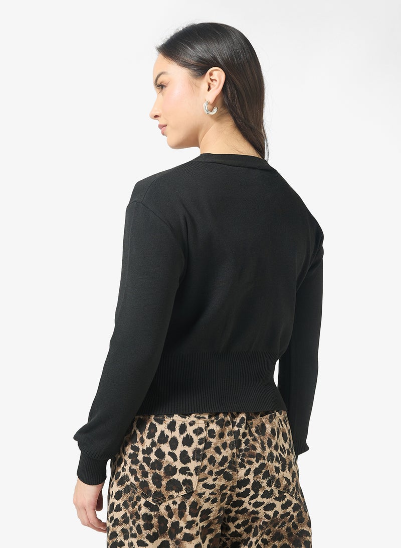 Ginger Bow Detail Button Through Cardigan - Image 2