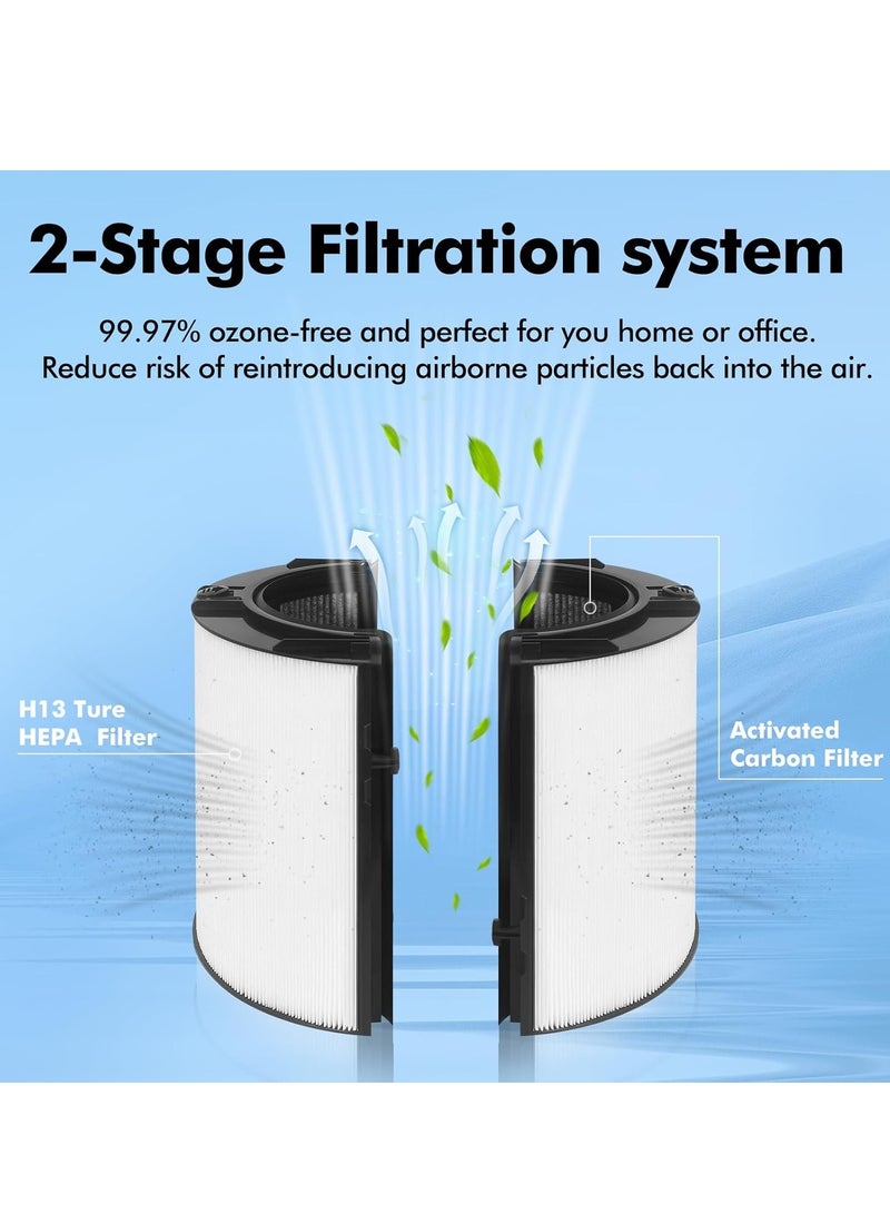 Y&D Third-party Replaceable Air Purifier Cartridge Filter Replacement Inner Core Filter Activated Carbon Clean Air Dust Removal HEPA-Grade Odor Elimination High Efficiency Dust Pollen Pet Dander Removal Fit for Dyson TP06 and 09 HP06 and 09 PH02 and 04 Model Changable Filter Suitable for Home Bedroom Office - Image 3