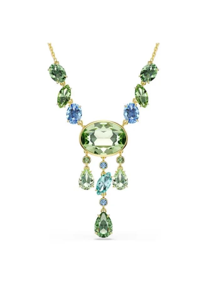 Gema Black & Green Gold Tone Plated Y Necklace