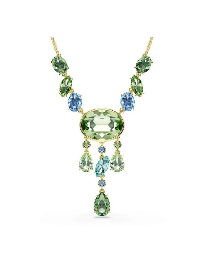 Gema Black & Green Gold Tone Plated Y Necklace