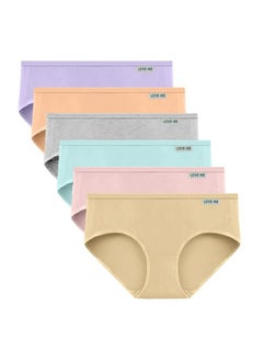 Love Bell Premium Cotton Four-way stretch Panties - MULTIPACK - Regular and Plus Sizes - Classic Briefs for Women (UAE/KSA, Alpha, XXL, Regular, Regular, Light Shades - 6 Pcs Pack)  - Image 1