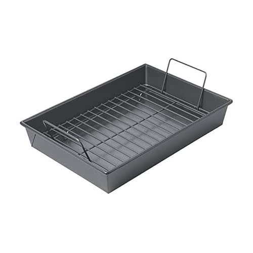 Chicago Metallic 16947 Professional Roast Pan with Non-Stick Rack, 13-Inch-by-9-Inch, Gray - Image 1