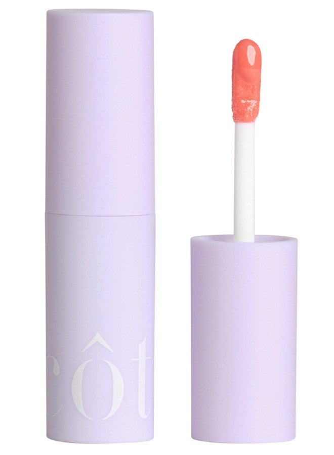 Cote Shop Côte Beauty The Necessity Peptide Lip Shine in Branson - Plumping Coral Lip Gloss with Hyaluronic Acid, Shea Butter & Jojoba Oil - Non-Sticky, Long-Lasting Hydrating Formula - Image 1
