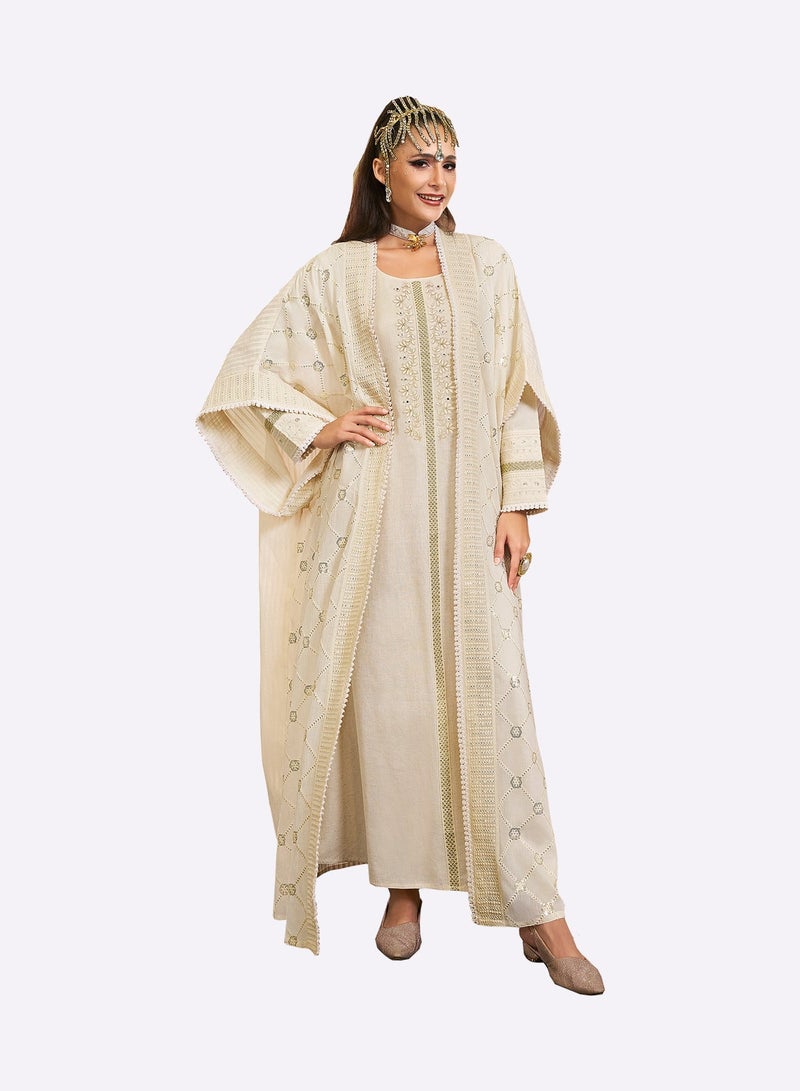 Sara Arabia سارة العربية 2 قطعة جلابية ماكسي ريترو - Image 1