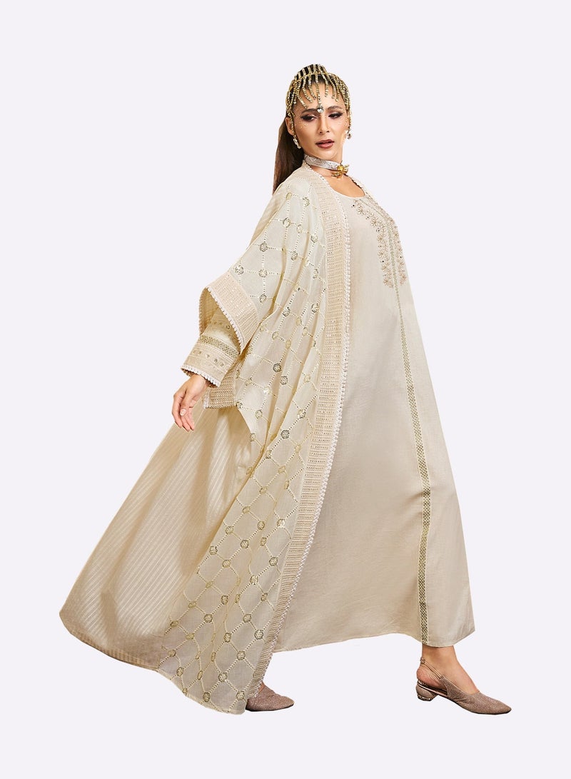 Sara Arabia سارة العربية 2 قطعة جلابية ماكسي ريترو - Image 3