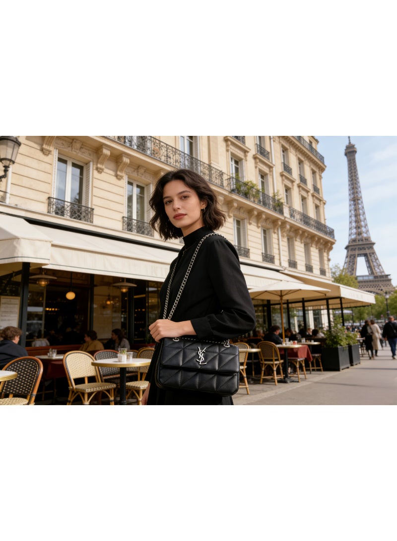 Saint Laurent Designer Camera Bag, YSL Shoulder Purse, Soft Leather Chain Strap Bag for Women - Image 2