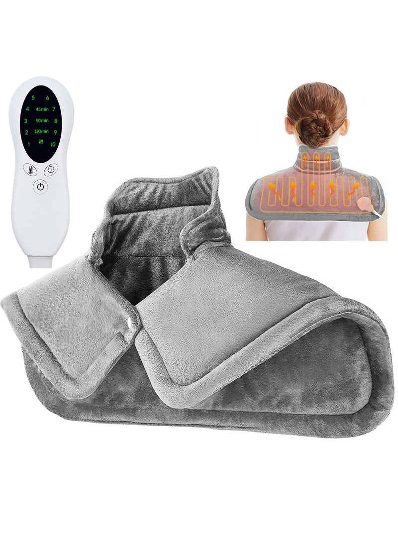 Heating Pad,Electric Heat Pad for Neck and Shoulders, Large Fast Heat Pad with 10 Heat Settings, 3 Timer Options, Auto Shut Off, Machine Washable 16" x 24" - Image 1