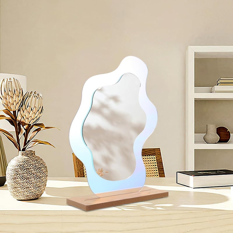SOIMISS Irregular Frameless Desk Mirror with Base for Bedroom and Office Decorative Makeup Mirror for Living Room Table for Home Use - Image 5