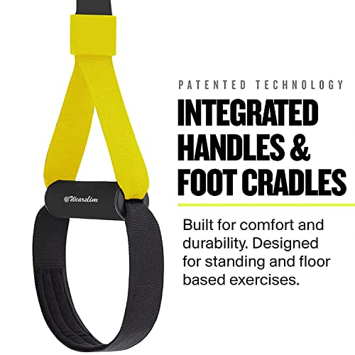 Wearslim Professional All in one Suspension Trainer, Full Body Weight Resistance System Lightweight & Portable Build Muscle, Burn Fat, Improve Cardio - (Yellow) - Image 3