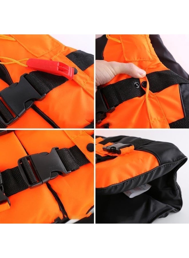 REBENUO Swimming Suit Vest, High Visibility with Whistle, Adjustable Strap for Kayaking, Fishing, Surfing & Boating Wear-Resistant Polyester, Size XL 75-90 kg, Orange. - Image 4
