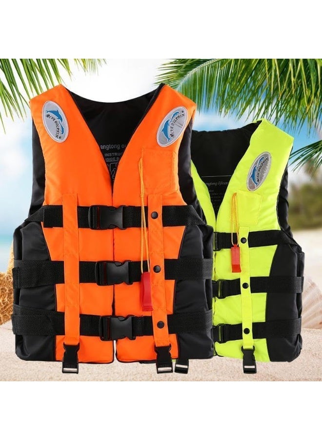 REBENUO Swimming Suit Vest, High Visibility with Whistle, Adjustable Strap for Kayaking, Fishing, Surfing & Boating Wear-Resistant Polyester, Size XL 75-90 kg, Orange. - Image 5