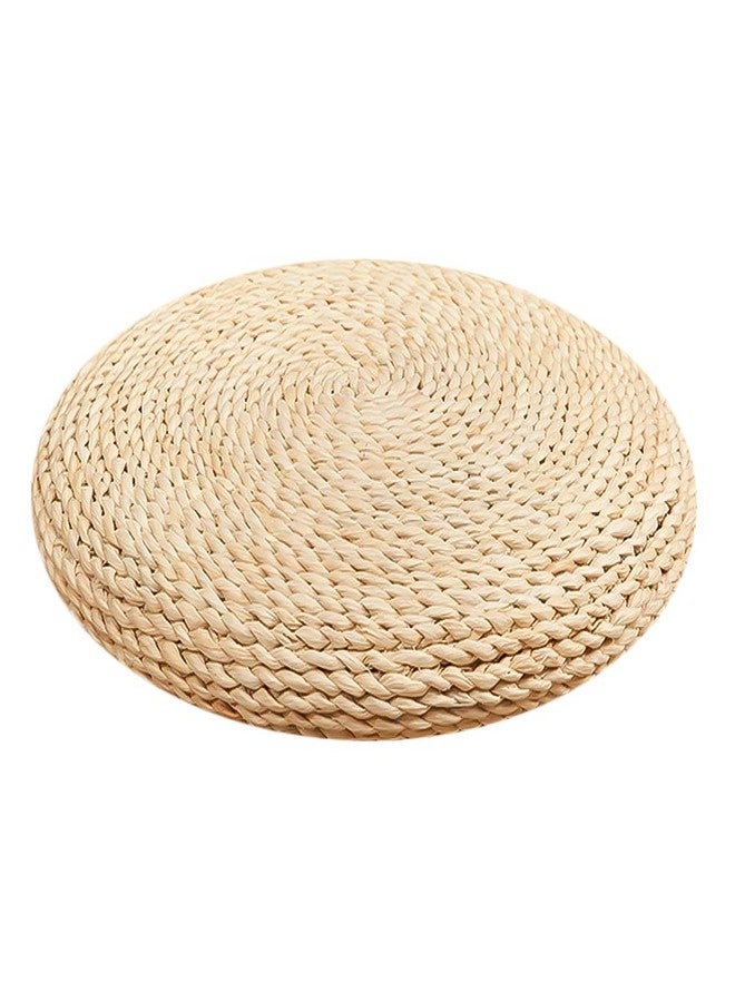 Sewroro Tatami Floor Pillow Round Straw Woven Padded Sitting Cushion Japanese Style Seat Pillow Floor Straw Mat Meditating Furniture Floor Mat for Home Temple 30cm - Image 1