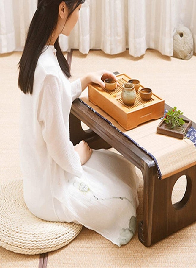 Sewroro Tatami Floor Pillow Round Straw Woven Padded Sitting Cushion Japanese Style Seat Pillow Floor Straw Mat Meditating Furniture Floor Mat for Home Temple 30cm - Image 3